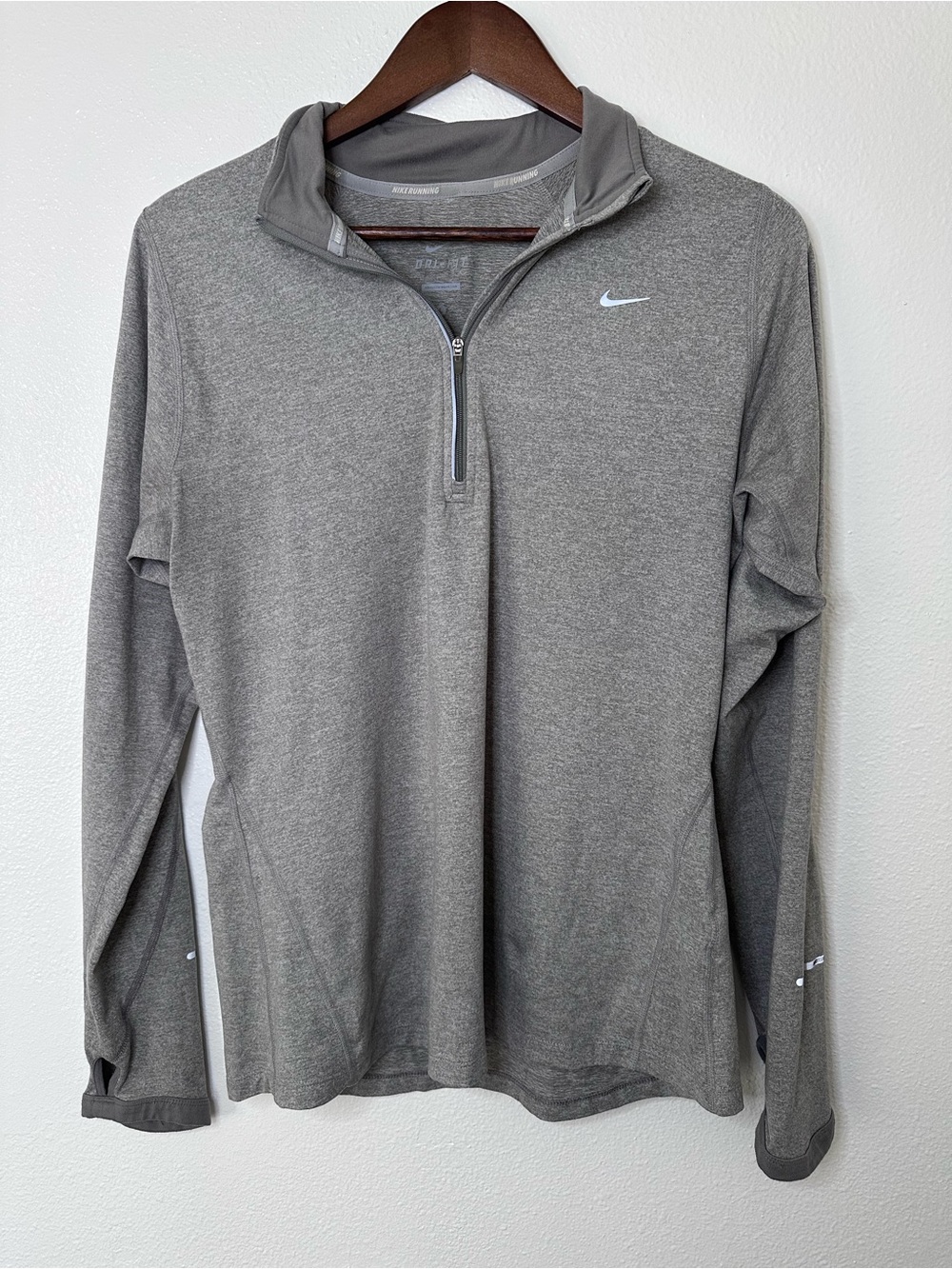 Nike Light Heather Gray Dri-FIT Quarter-Zip Pullover
